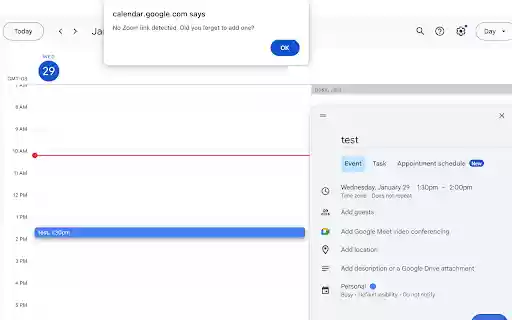 Zoom Link Checker  from Chrome web store to be run with OffiDocs Chromium online