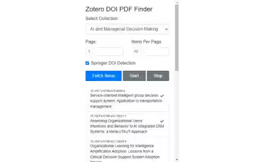 Zotero DOI PDF Finder  from Chrome web store to be run with OffiDocs Chromium online
