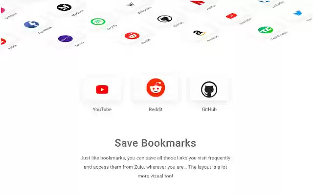 Zulu Bookmarks Reimagined  from Chrome web store to be run with OffiDocs Chromium online