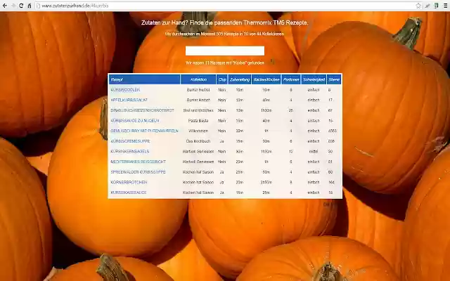 Zutaten zur Hand  from Chrome web store to be run with OffiDocs Chromium online