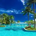 Sea and coconut tree wallpaper  screen for extension Chrome web store in OffiDocs Chromium