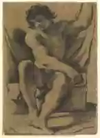 Free download Seated Nude Young Man in Nearly Frontal View free photo or picture to be edited with GIMP online image editor
