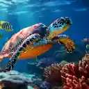 Sea Turtle in a Vibrant Coral Reef  screen for extension Chrome web store in OffiDocs Chromium
