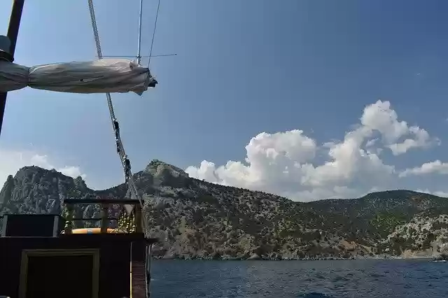 Free download Ship Sea Mountains -  free photo or picture to be edited with GIMP online image editor