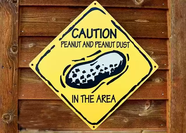 Free download Sign Caution Peanuts -  free photo or picture to be edited with GIMP online image editor