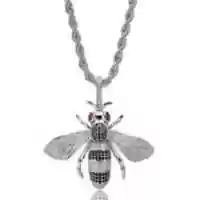 Free download Silver Queen Bee Pendant Necklace free photo or picture to be edited with GIMP online image editor