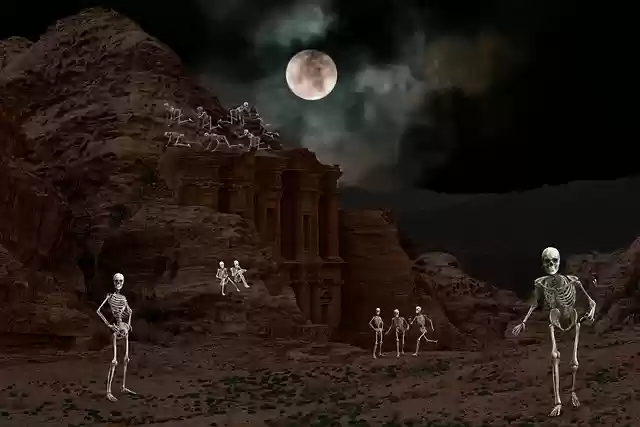 Free download skeletons ghosts dark night moon free picture to be edited with GIMP free online image editor