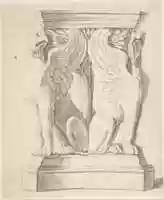 Free download Sketch of a Classical Pedestal with Griffins free photo or picture to be edited with GIMP online image editor