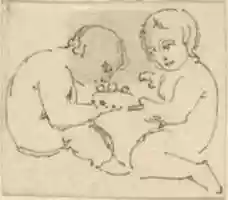 Free download Sketch of Two Children free photo or picture to be edited with GIMP online image editor