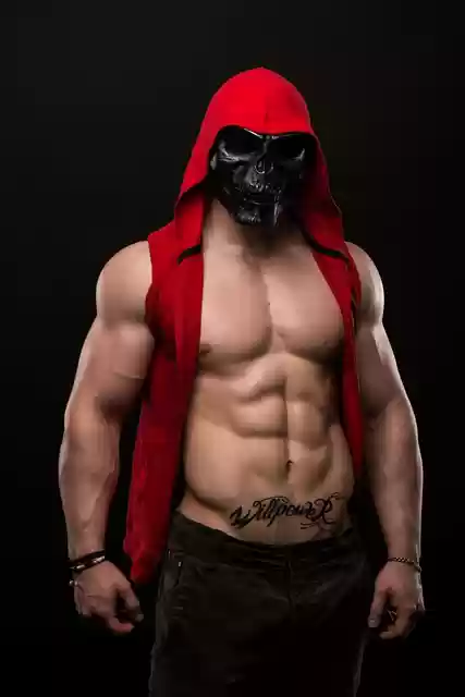 Free download skull mask muscular man bodybuilding free picture to be edited with GIMP free online image editor