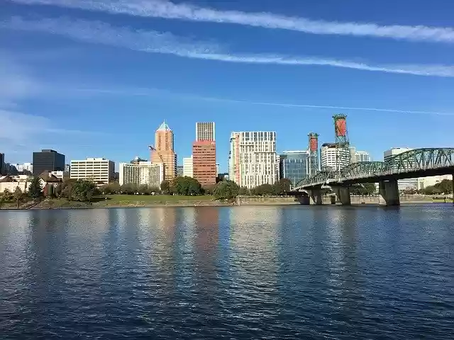 Free download Skyline Riverfront Bridge -  free photo or picture to be edited with GIMP online image editor