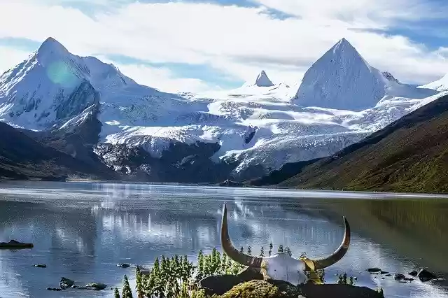 Free download Snow Mountain Lake Sky -  free free photo or picture to be edited with GIMP online image editor