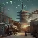 Snowy winter street  screen for extension Chrome web store in OffiDocs Chromium