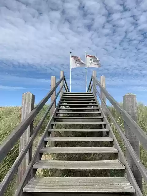 Free download Stairs Beach Domburg -  free photo or picture to be edited with GIMP online image editor