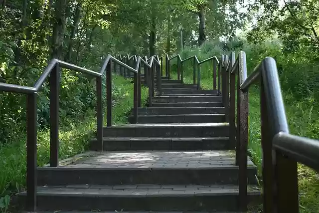 Free download stairs steps handrail step metal free picture to be edited with GIMP free online image editor