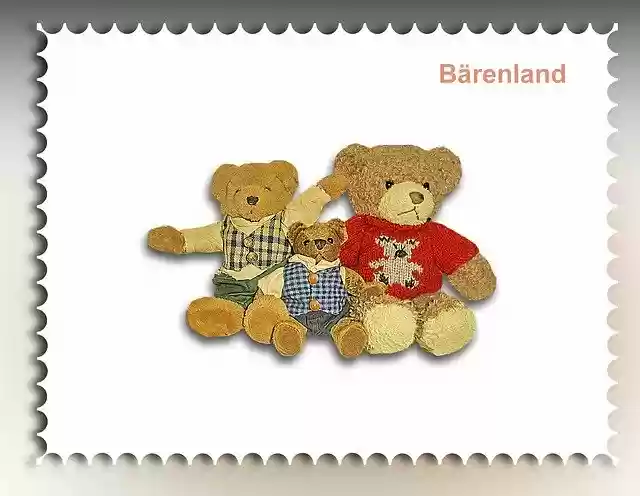 Free download Stamp Bear Cuddly -  free illustration to be edited with GIMP free online image editor