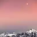 starry sky transitioning into a pink sunset over snow capped  screen for extension Chrome web store in OffiDocs Chromium