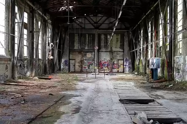 Free download Storage Hall Warehouse Dilapidated -  free photo or picture to be edited with GIMP online image editor