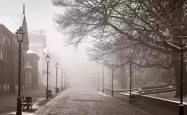 Free download street road city fog winter free picture to be edited with GIMP free online image editor