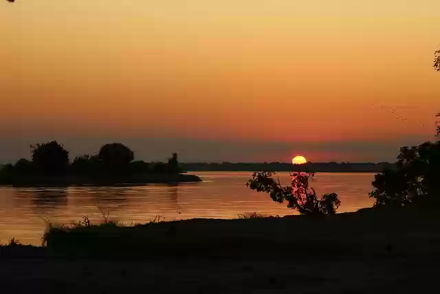 Free download sunrise river landscape nature free picture to be edited with GIMP free online image editor