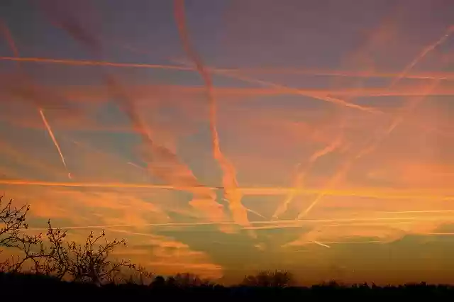 Free download Sunrise Sunset Contrail free photo template to be edited with GIMP online image editor