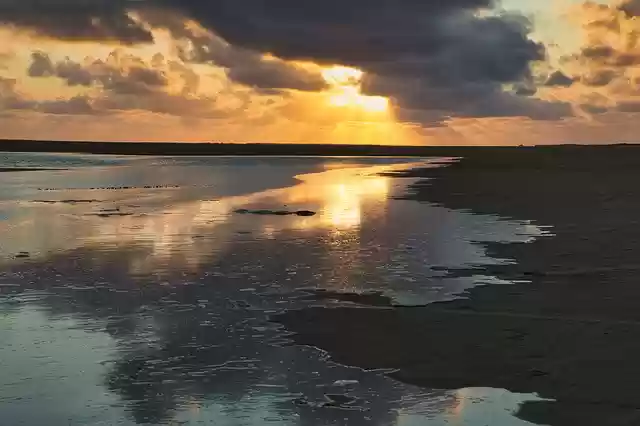 ดาวน์โหลดเทมเพลตรูปภาพฟรี Sunset Afterglow Sea เพื่อแก้ไขด้วยโปรแกรมแก้ไขรูปภาพออนไลน์ GIMP
