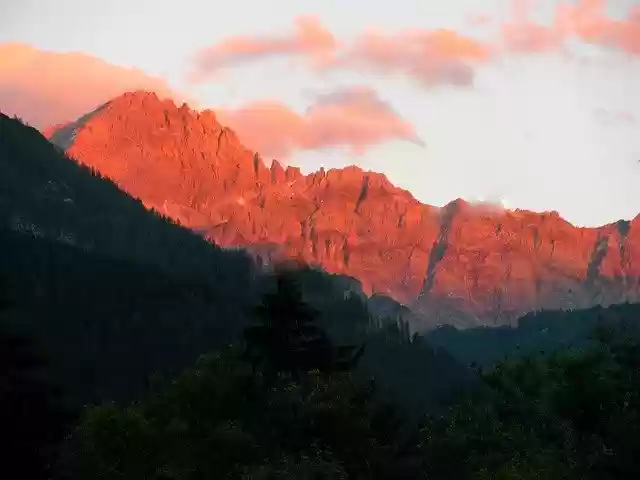 Free download Sunset Alpine Mountains -  free photo or picture to be edited with GIMP online image editor