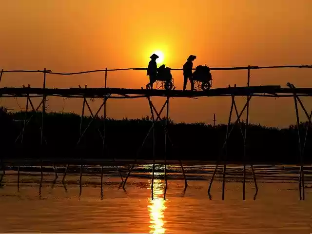 Free download Sunset Asia Bridge -  free photo or picture to be edited with GIMP online image editor