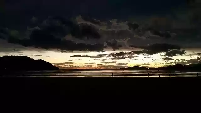 Free download Sunset Beach Santos -  free photo or picture to be edited with GIMP online image editor