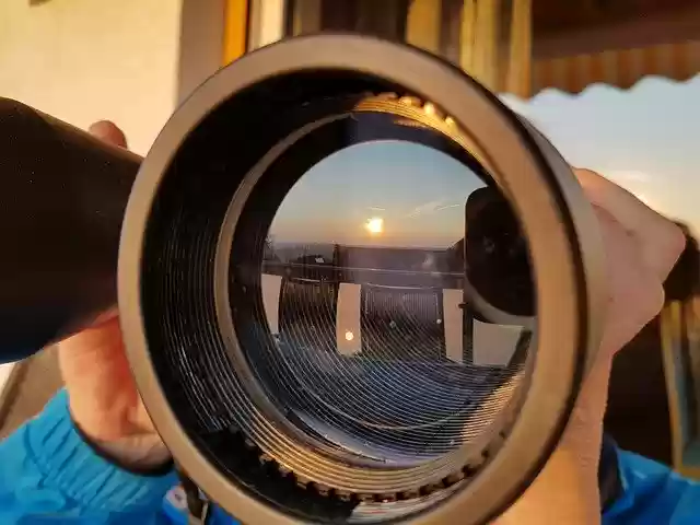 Free download Sunset Binoculars Mirror -  free photo or picture to be edited with GIMP online image editor