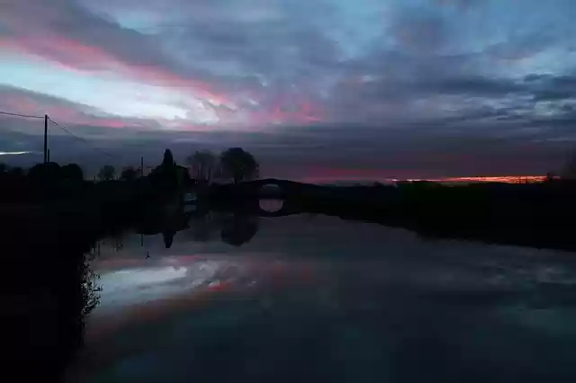 Free download sunset canal du midi france nature free picture to be edited with GIMP free online image editor