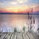 Sunset Dock Theme  screen for extension Chrome web store in OffiDocs Chromium