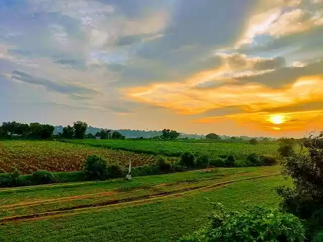 Free download Sunset Farm Nature -  free photo or picture to be edited with GIMP online image editor