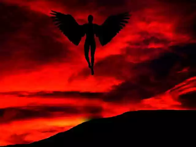 Free download Sunset Mountain Angel -  free illustration to be edited with GIMP free online image editor