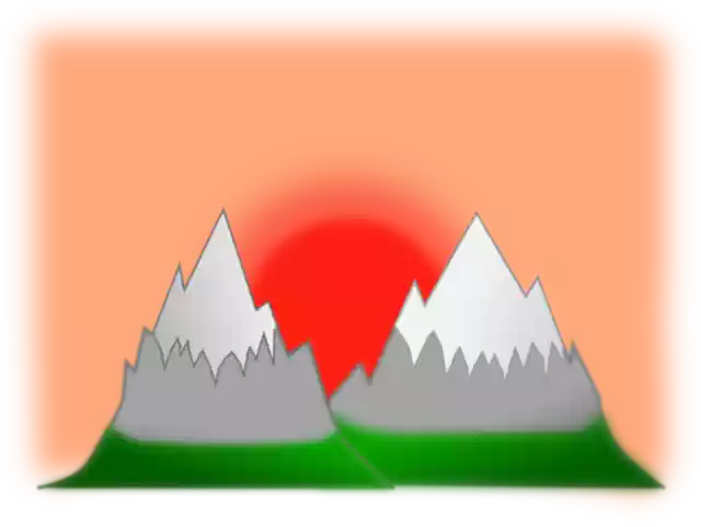 Free download Sunset Mountains Snow - Free vector graphic on Pixabay free illustration to be edited with GIMP free online image editor