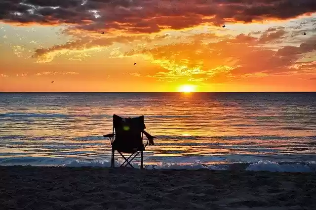 Free download Sunset Ocean Chair -  free photo or picture to be edited with GIMP online image editor