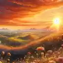 Sunset Over Flower Field Live Wallpaper  screen for extension Chrome web store in OffiDocs Chromium