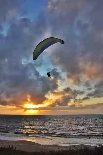 Free download Sunset Parachute Adventure -  free photo or picture to be edited with GIMP online image editor