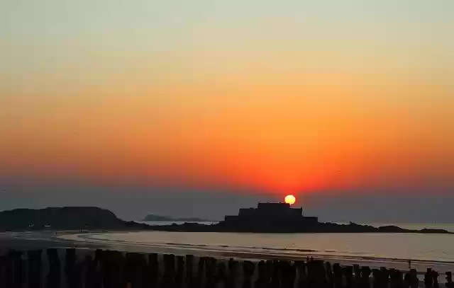 Free download Sunset Saint Malo Brittany -  free photo or picture to be edited with GIMP online image editor