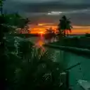 Sunset scene on blue lake  screen for extension Chrome web store in OffiDocs Chromium