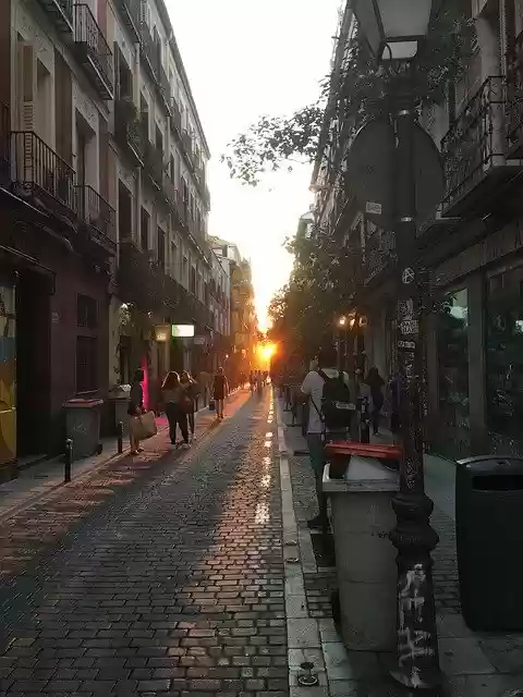 Free download Sunset Street Madrid -  free photo or picture to be edited with GIMP online image editor