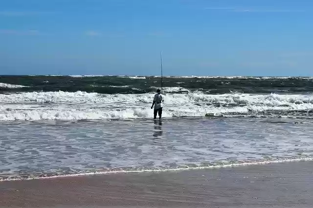 Free download Surf Fisherman Person Landscape -  free photo or picture to be edited with GIMP online image editor