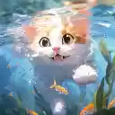 Swimming Cat  screen for extension Chrome web store in OffiDocs Chromium