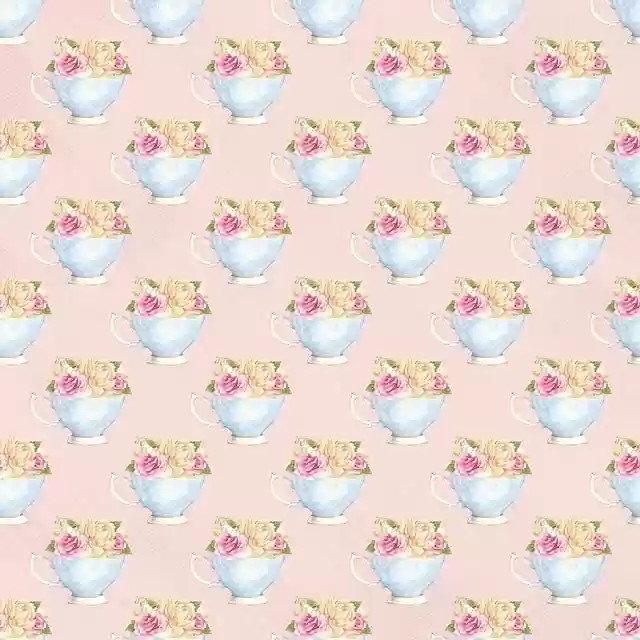 Free download teacups flowers pattern seamless free picture to be edited with GIMP free online image editor