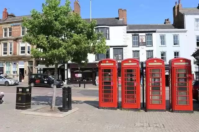 Free download Telephone Booths England Red -  free photo or picture to be edited with GIMP online image editor