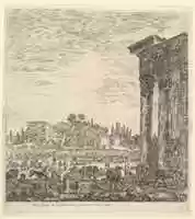 Free download Temple of Antoninus and Forum Borium in Rome, from Six grandes vues, dont quatre de Rome et deux de la Campagne romaine free photo or picture to be edited with GIMP online image editor