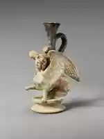 Free download Terracotta lekythos (oil flask) in the form of a sphinx free photo or picture to be edited with GIMP online image editor