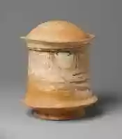 Free download Terracotta pyxis (cosmetic box) with domed lid free photo or picture to be edited with GIMP online image editor