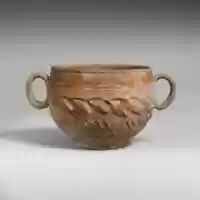 Free download Terracotta scyphus (drinking cup) with barbotine decoration free photo or picture to be edited with GIMP online image editor