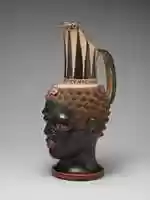 Free download Terracotta vase in the form of a black African youths head free photo or picture to be edited with GIMP online image editor